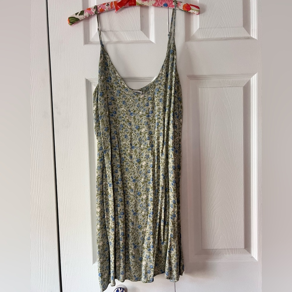 Reformation Blue and Green Floral Dress